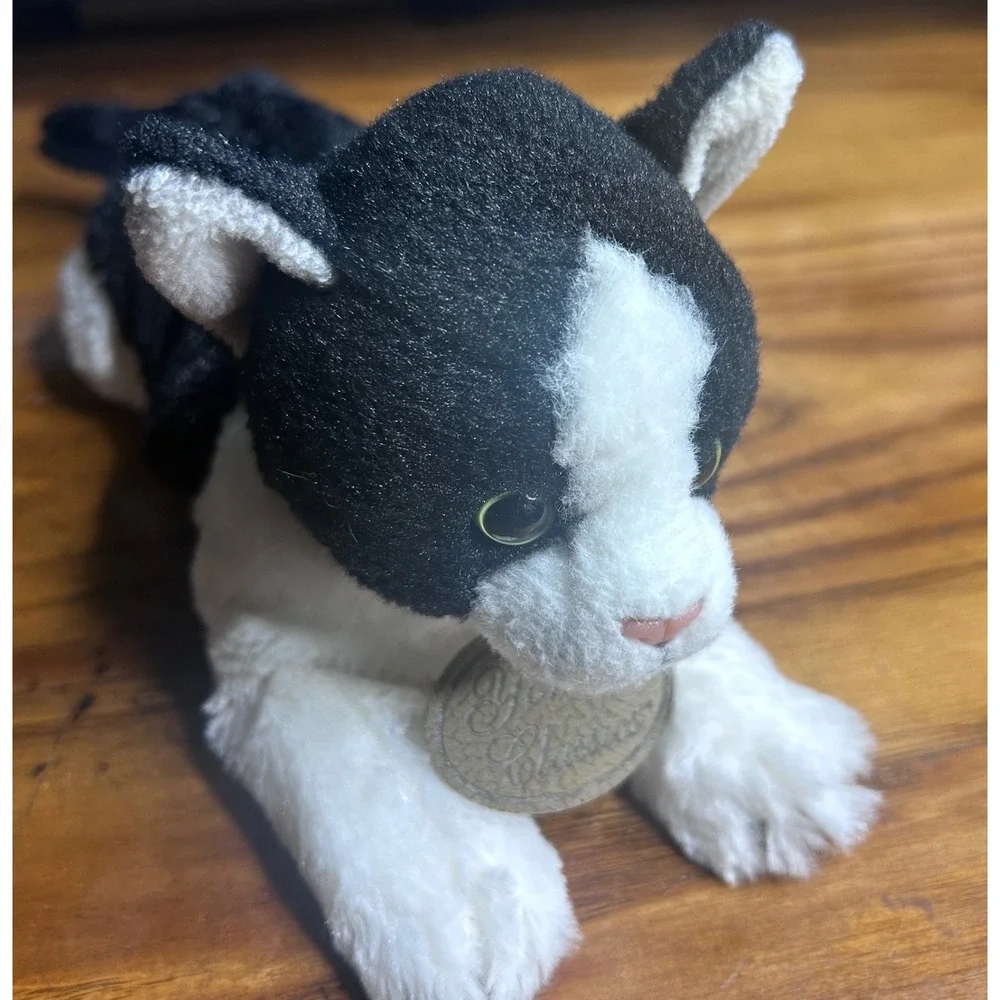 Russ Berrie‎ Yomiko Classics rare tuxedo Cat Plush 12 in Black White vintage Y2K
